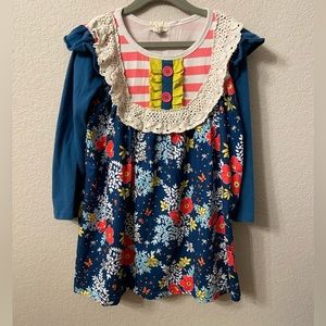Honeydew Multi Patterned Floral Tunic size 6-7T